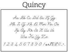Quincy Rectangle Personalized Self Inking Return Address Stamp font 