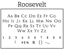 Roosevelt Rectangle Personalized Self Inking Return Address Stamp font 