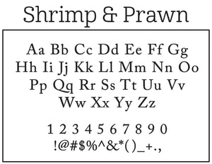 Shrimp and Prawn Rectangle Personalized Self Inking Return Address Stamp font 