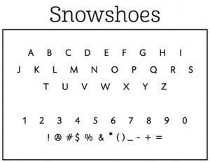 Snowshoes Holiday Personalized Self-inking Round Return Address Stamp Font