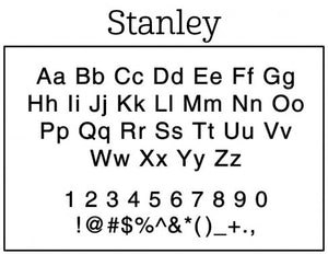 Stanley Rectangle Personalized Self Inking Return Address Stamp font 