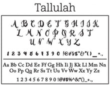 Tallulah Personalized Self Inking Return Address Stamp font