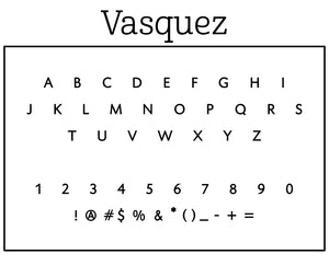 Vasquez Round Personalized Self Inking Return Address Stamp font