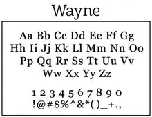 Wayne Rectangle Personalized Return Address Stamp font
