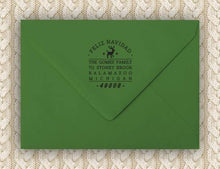 Feliz Personalized Self-inking Round Return Address Stamp on Envelope