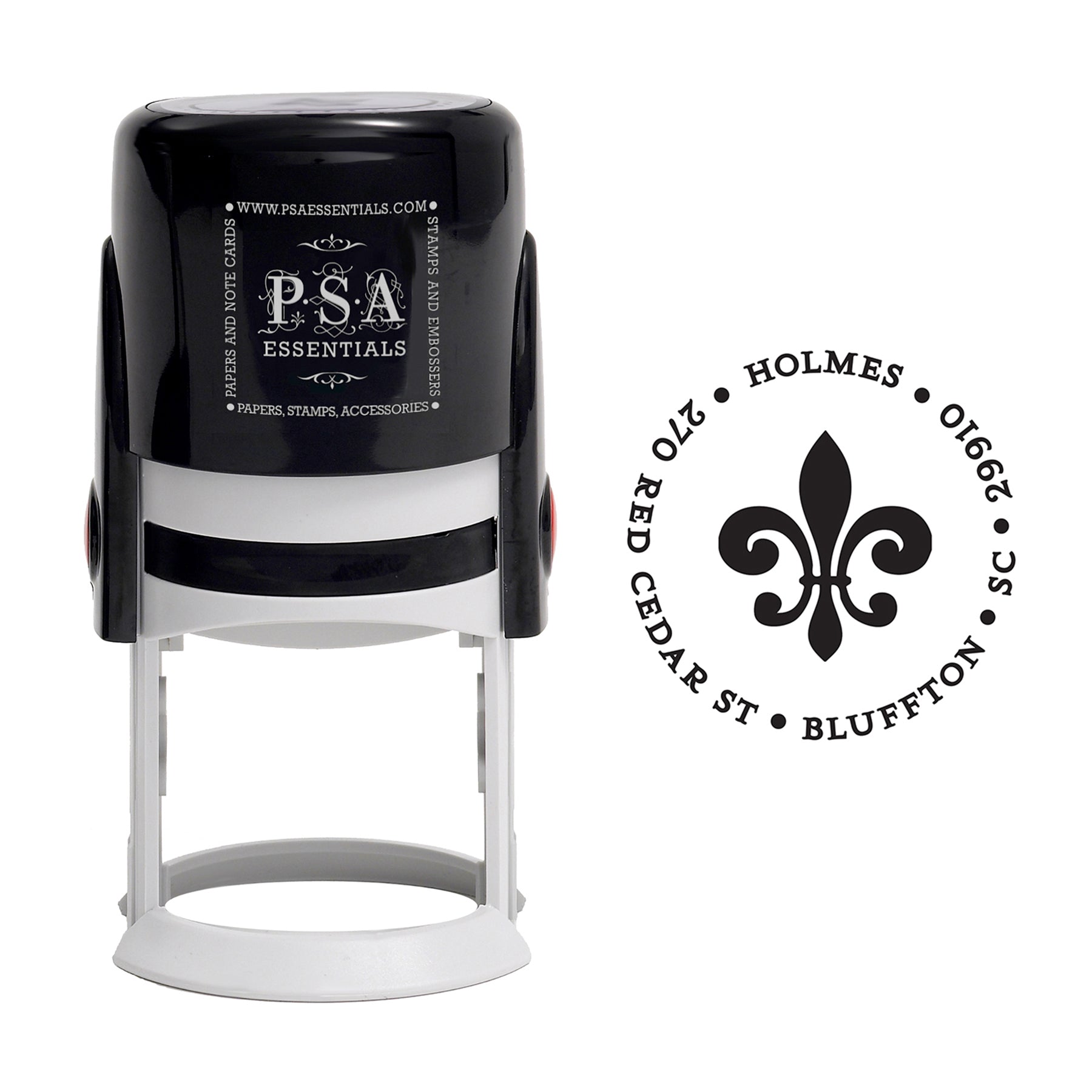 Fleur de Lis Self Inking Stamp  Personalized Stamp by Three