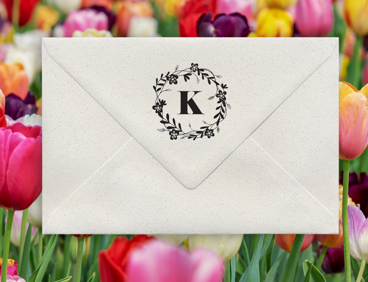 Flower Crown Initial Stamp