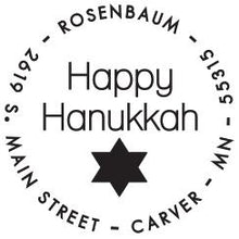 Happy Hanukkah Personalized Self-inking Round Return Address Stamp