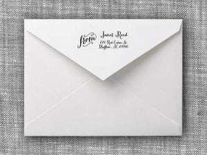 Janet Rectangle Personalized Self Inking Return Address Stamp on Envelope