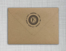 Kimberly Personalized Self-inking Round Return Address Stamp on Envelope