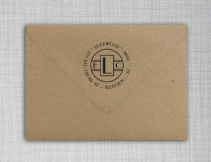 Lockwood Personalized Self-inking Round Return Address Stamp on Envelope