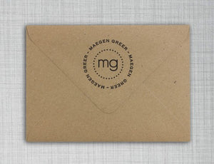 Maegen Personalized Self-inking Round Return Address Stamp on Envelope