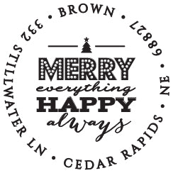 Merry Personalized Self-inking Round Return Address Design