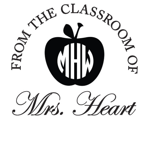 Mrs. Heart Teacher Stamp