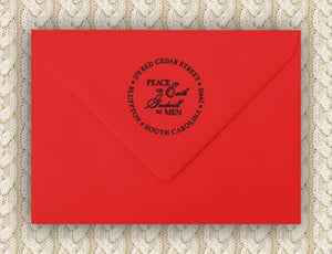 Peace Personalized Self-inking Round Return Address Design on Envelope