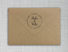 Skyler Personalized Self-inking Round Return Address Stamp on Envelope