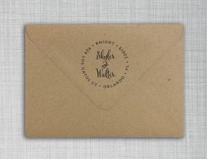 Skyler Personalized Self-inking Round Return Address Stamp on Envelope
