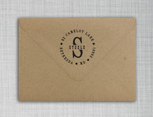 Steele Personalized Self-inking Round Return Address Stamp on Envelope