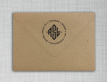 Stewart Personalized Self-inking Round Return Address Stamp on Envelope