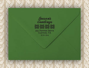The Personalized Self-inking Round Return Address Stamp on Envelope