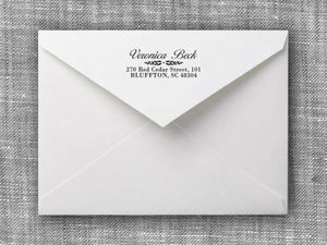 Veronica Personalized Self Inking Return Address Stamp on Envelope