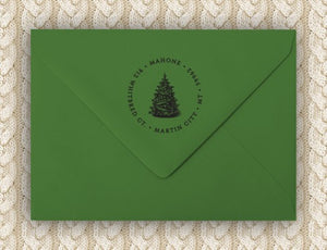 Vintage Personalized Self-inking Round Return Address Stamp on Envelope