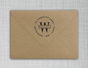 Wallace Round Personalized Self Inking Return Address Stamp Envelope