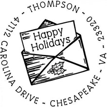 Holiday Personalized Self-inking Round Return Address Stamp